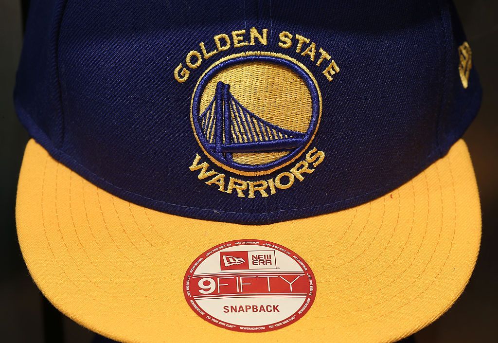 TORONTO CANADA FEBRUARY 12 A detailed view of a Golden State Warriors New Era Cap hat at an event featuring DJ Dallas...