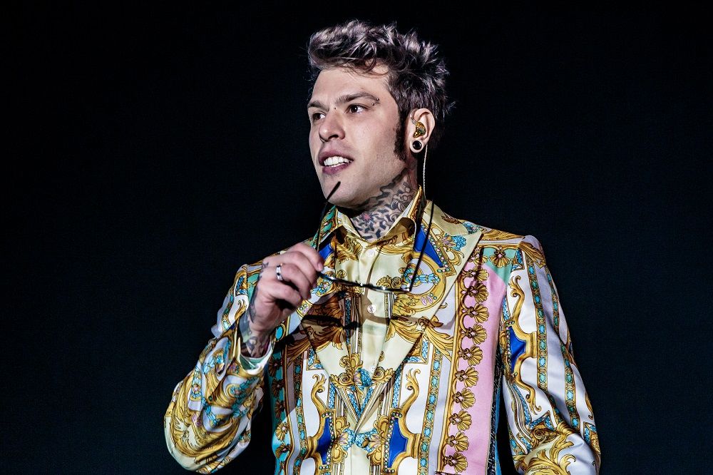 MILAN ITALY APRIL 08 Fedez performs onstage at Mediolanum Forum on April 8 2019 in Milan Italy.