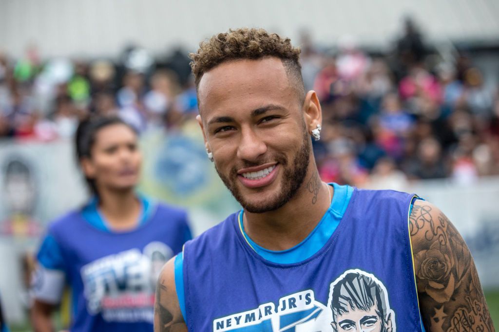 PRAIA GRANDE SAO PAULO BRAZIL JULY 20 Neymar Jr poses for a portrait at Neymar Jr's Five World Final in Praia Grande...