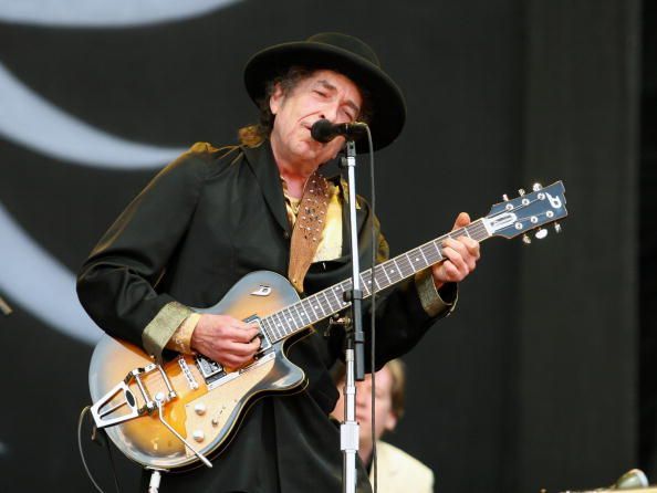 ROTHBURY MI JULY 05 Bob Dylan performs during the 2009 Rothbury Music Festival on July 5 2009 in Rothbury Michigan.