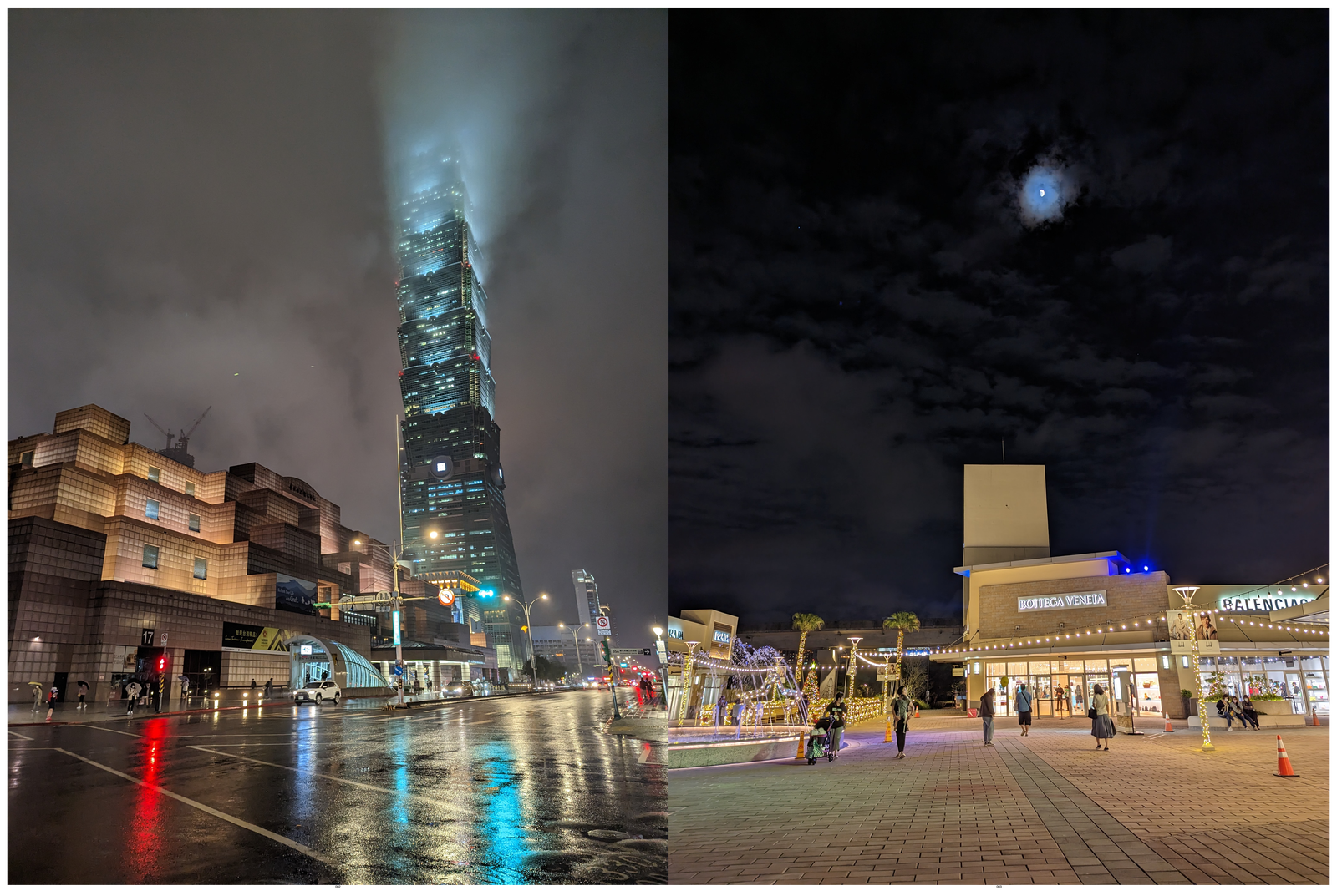 夜拍模式一直是Pixel的強項,無論是下雨天的信義區,還是晴朗的月亮高掛都可以拍出。
