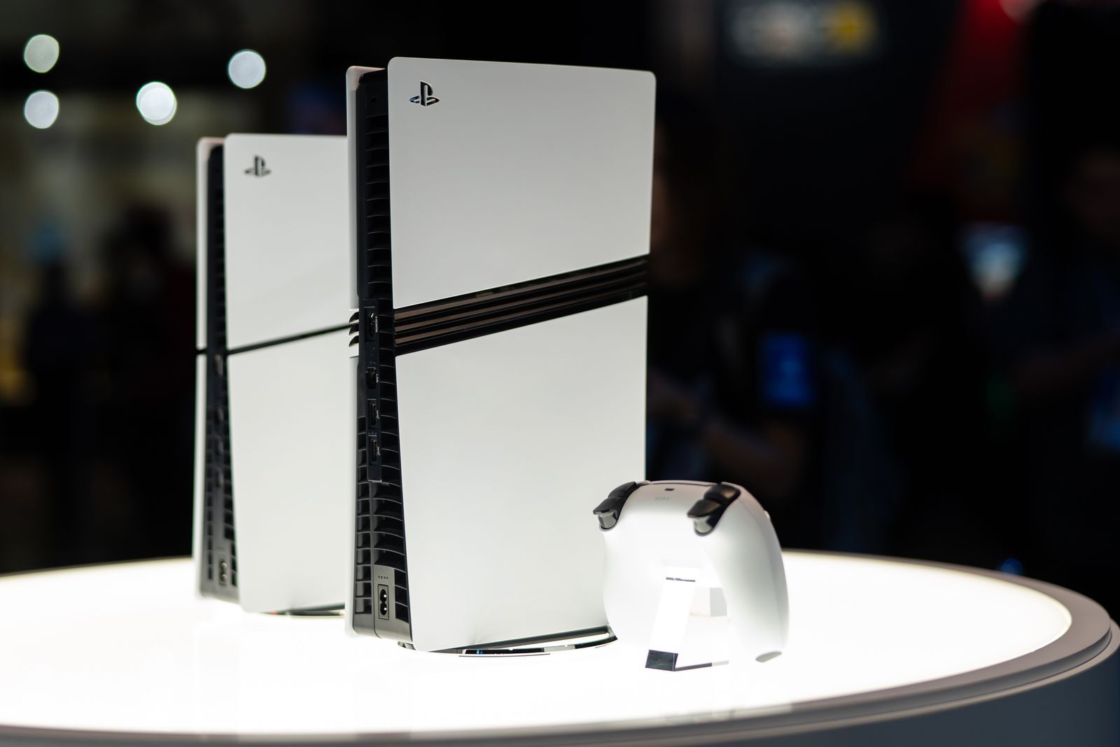 CHIBA JAPAN SEPTEMBER 26 Sony PlayStation 5 Pro and PlayStation 5 Digital Edition video game consoles are displayed...