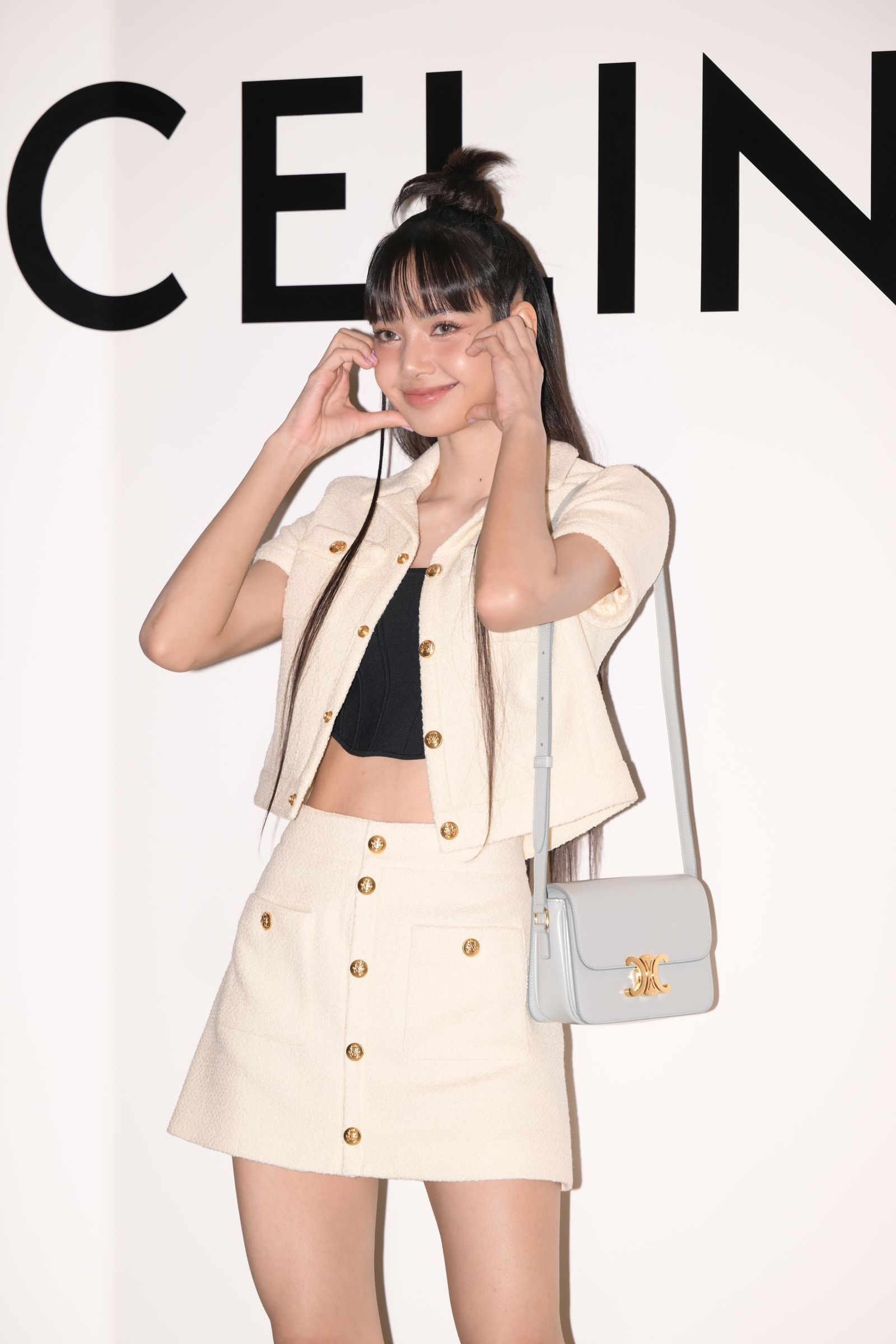 SEOUL SOUTH KOREA MARCH 30 South Korean rapper Lisa of girl group BLACKPINK is seen at the CELINE popup store opening...