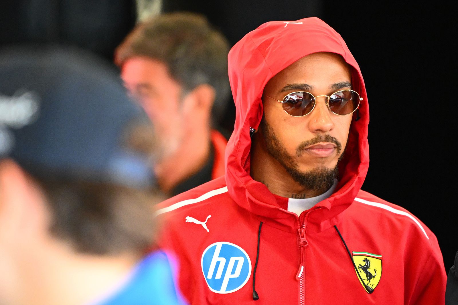 NORTHAMPTON ENGLAND JULY 06 Lewis Hamilton of Great Britain and Scuderia Ferrari on the drivers parade prior to the F1...