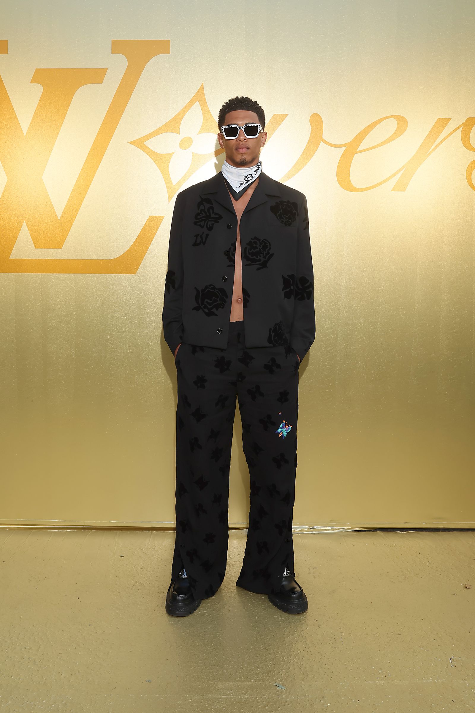 PARIS FRANCE JUNE 20 Jude Bellingham attends the Louis Vuitton Menswear SpringSummer 2024 show as part of Paris Fashion...