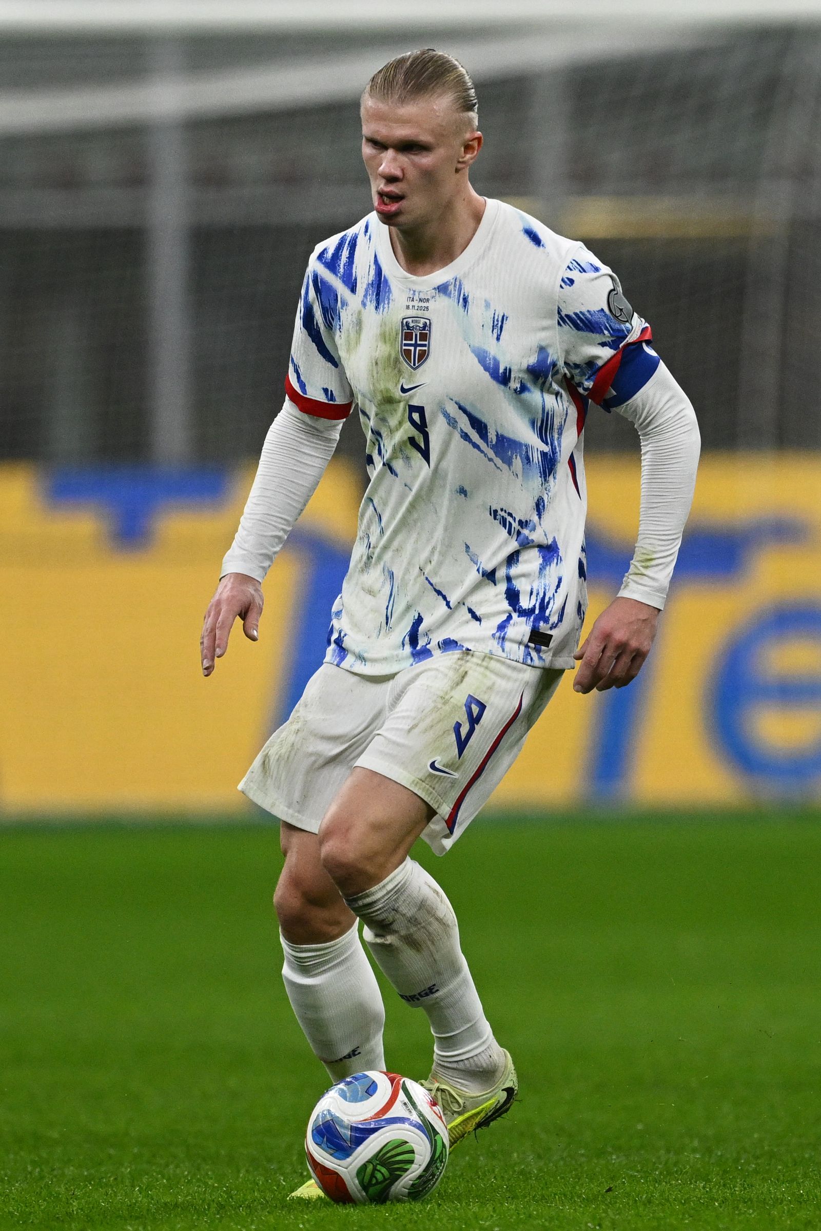 MILAN ITALY NOVEMBER 16 Erling Haaland of Norway in action during the FIFA World Cup 2026 qualifier match between Italy...