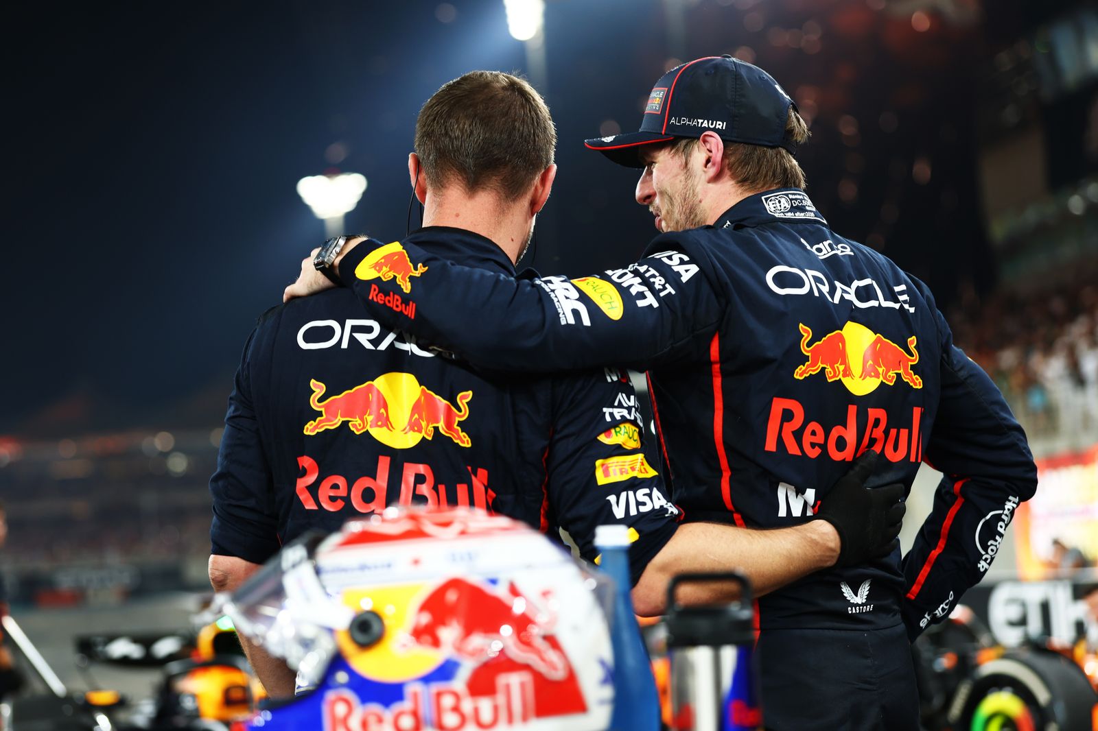 ABU DHABI UNITED ARAB EMIRATES DECEMBER 07 Race winner Max Verstappen of the Netherlands and Oracle Red Bull Racing...