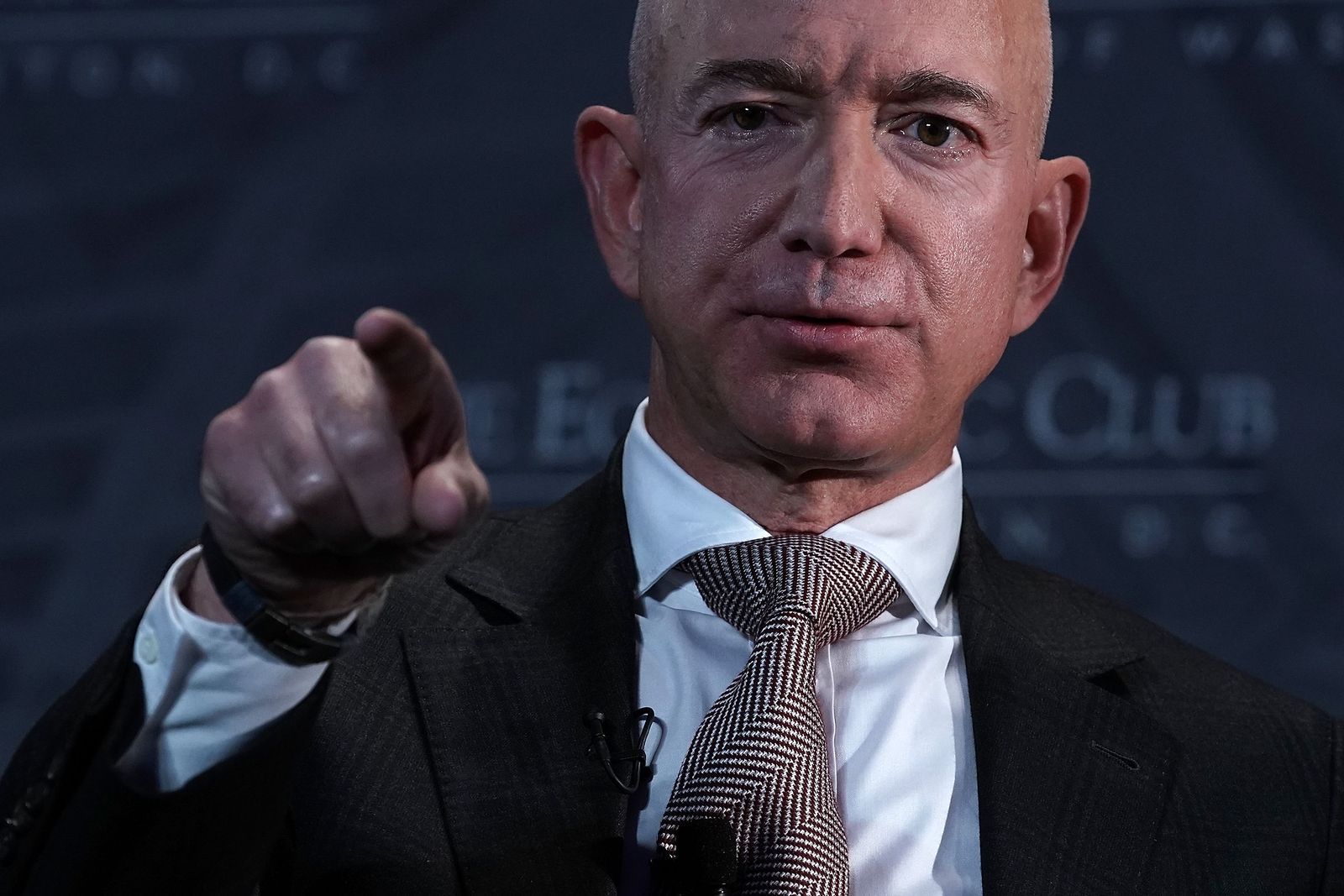 WASHINGTON DC SEPTEMBER 13 CEO and founder of Amazon Jeff Bezos participates in a discussion during a Milestone...