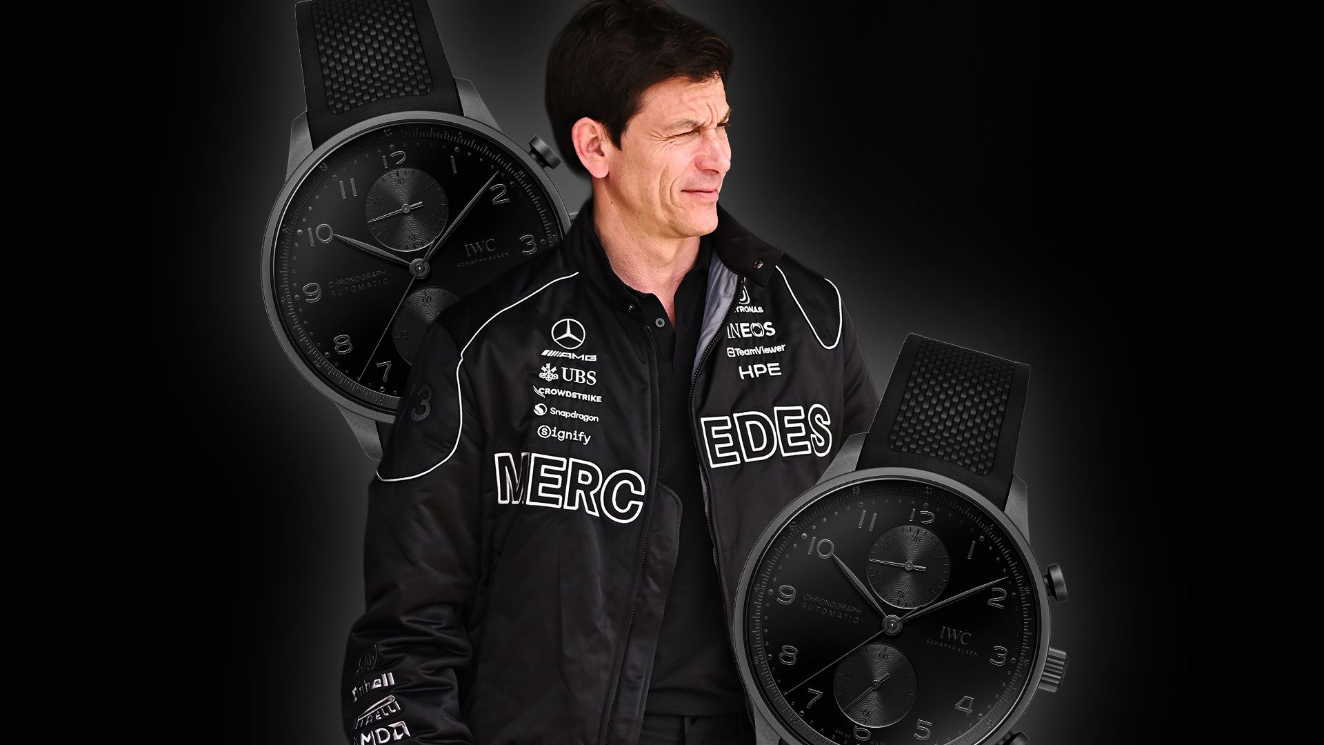 人如其錶!Toto Wolff 不僅挑車手眼光精準,連選錶都超有品味:全黑 IWC 限量推出 1500 支!
