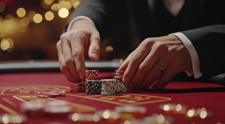 【百家樂破解攻略】算牌技巧+必勝公式圖解,4大職業打法大公開 3 百家樂破解與算牌技巧示意圖,玩家在賭場桌上操作籌碼